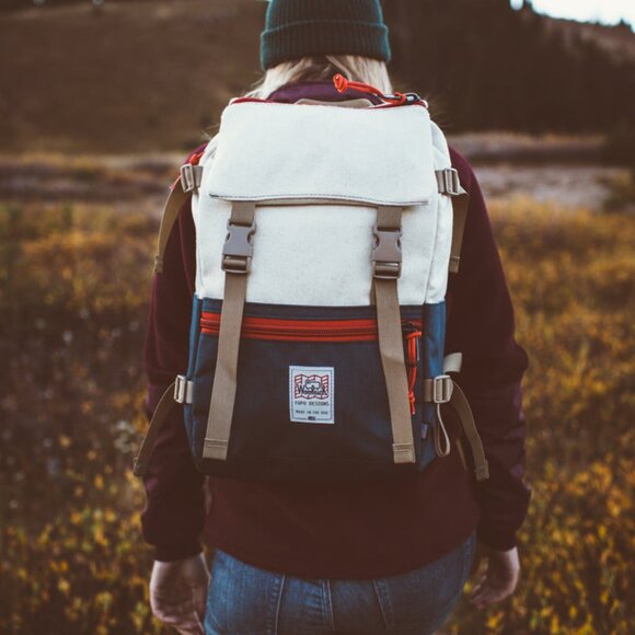2014 Limited Edition Topo x Woolrich Rover Pack Cream Navy Red Tan Made in USA - Picture 10 of 10